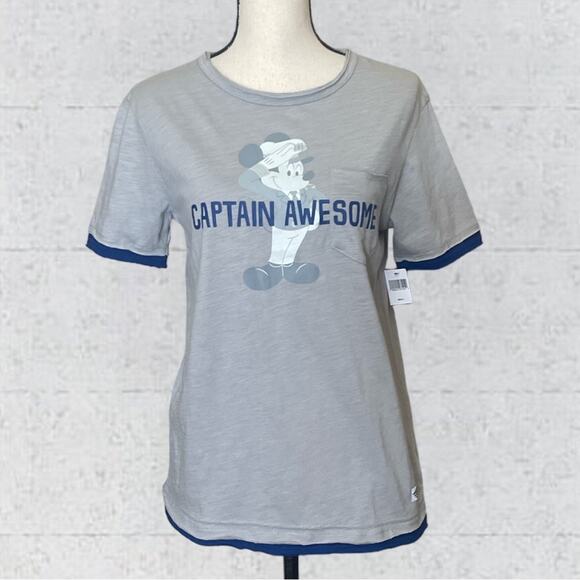 NWT Disney Cruise Line Captain Awesome Mickey Mouse Pocket T Shirt Size Small - Picture 2 of 11